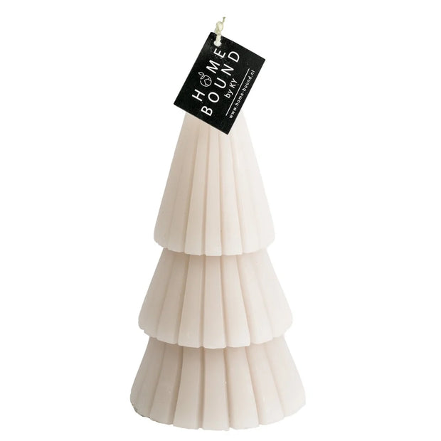 Kaars kerstboom beige